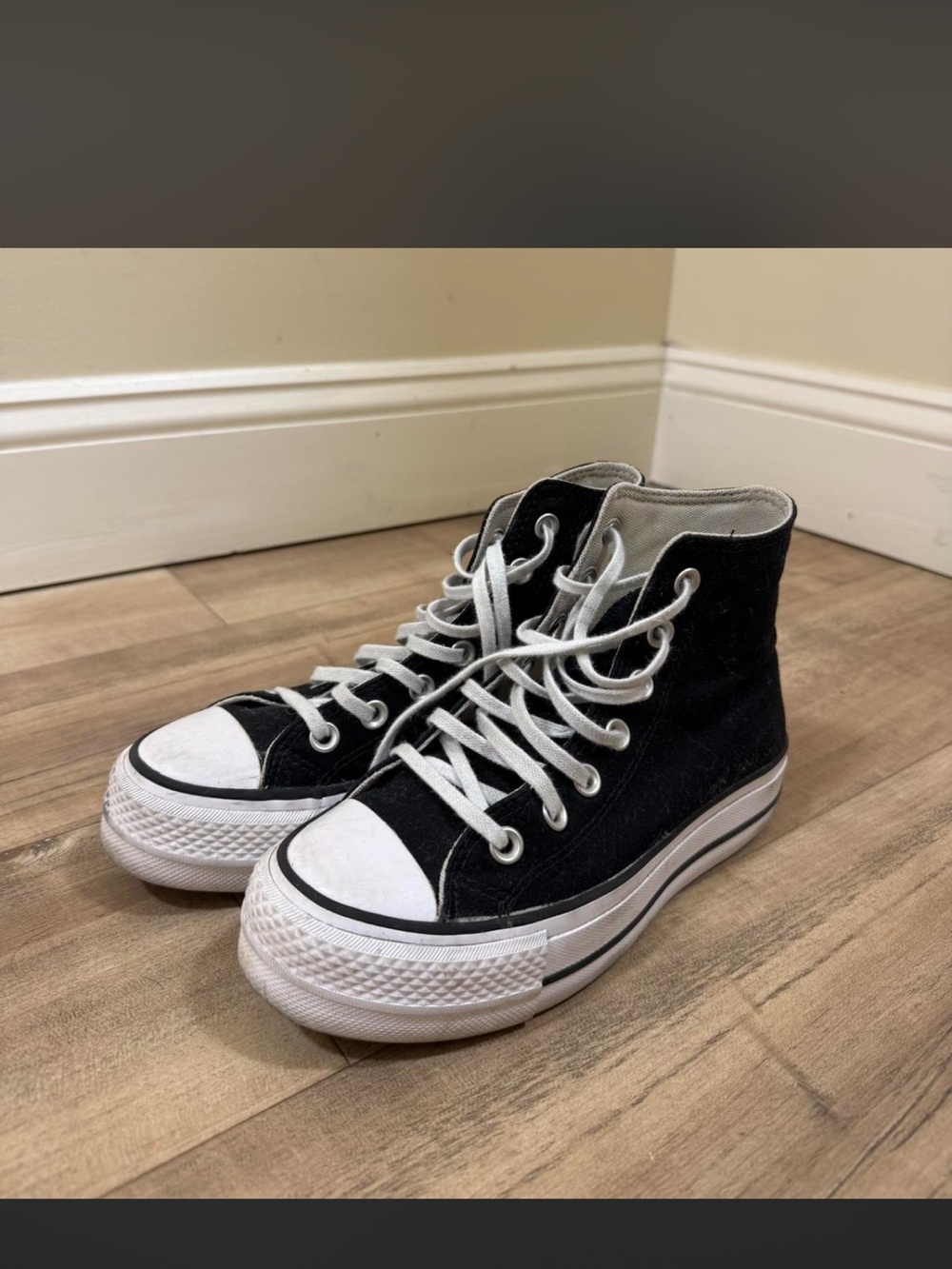 Converse Kids Black and White High-Top Canvas Sneakers